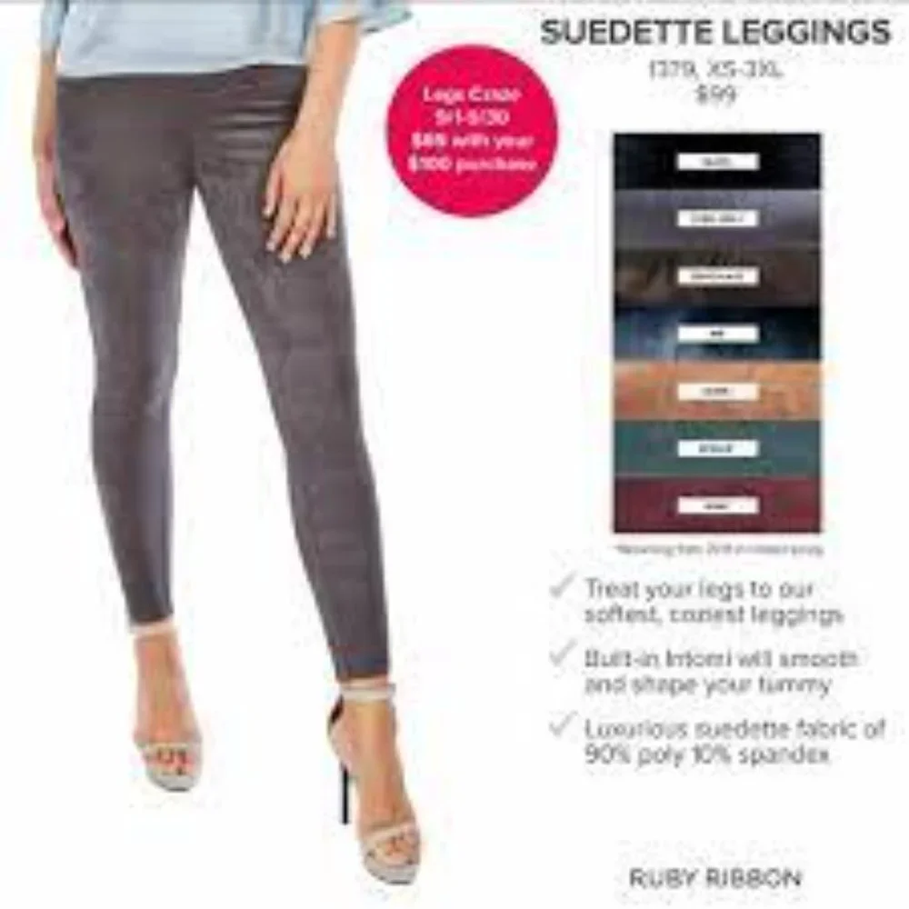 Ruby Ribbon Camel Suedette Leggings #1379 NWOT - Picture 3 of 9